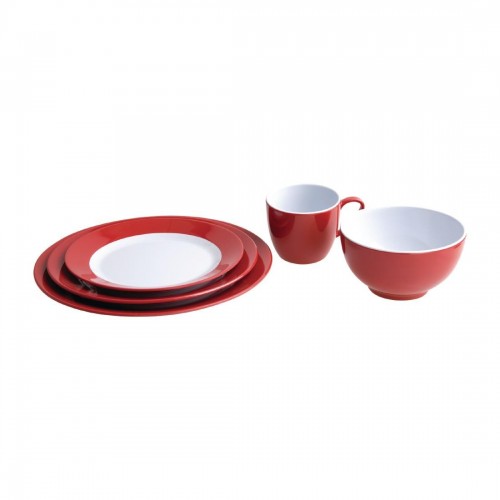 Kristallon Gala Colour Rim Melamine Bowl Red 125mm
