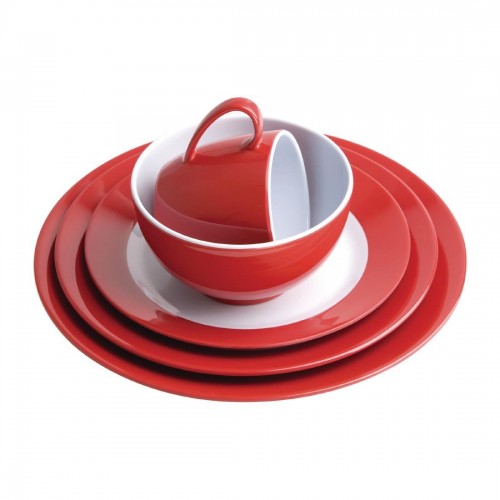Kristallon Gala Colour Rim Melamine Mug Red 285ml