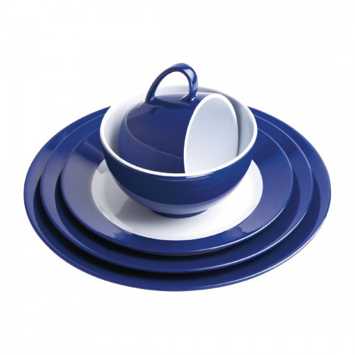 Kristallon Gala Colour Rim Melamine Plate Blue 260mm