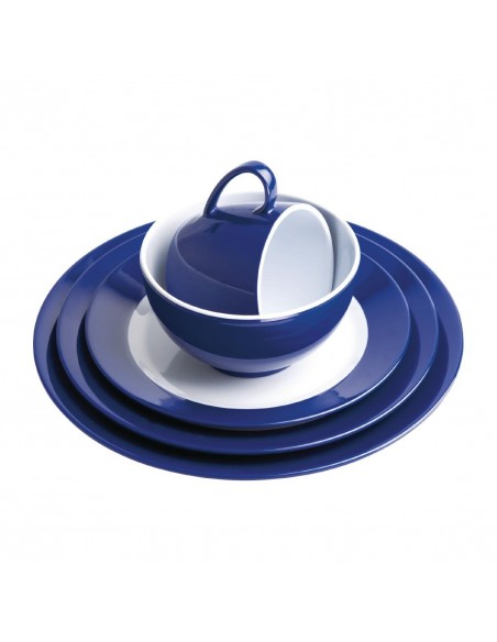 Kristallon Gala Colour Rim Melamine Plate Blue 260mm