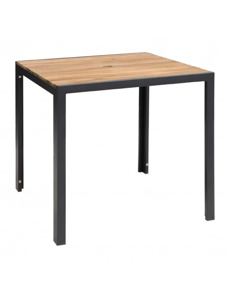 Bolero Square Steel and Acacia Table 800mm Bolero Square Steel and Acacia Table 800mm