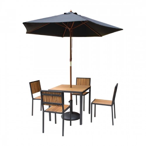 Bolero Square Steel and Acacia Table 800mm Bolero Square Steel and Acacia Table 800mm