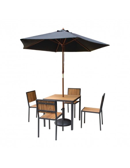 Bolero Square Steel and Acacia Table 800mm Bolero Square Steel and Acacia Table 800mm