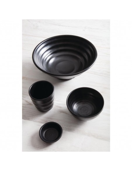 Kristallon Fusion Melamine Soup Bowls Black 114mm