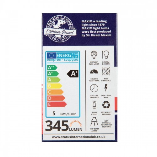 Status Maxim LED GU10 Pearl Cool White 5W (Pack of 10)