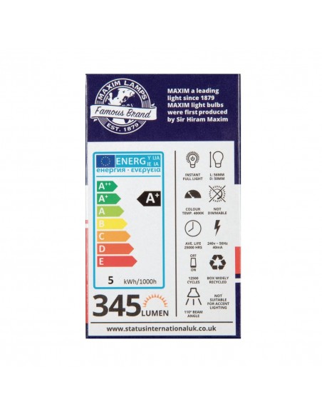 Status Maxim LED GU10 Pearl Cool White 5W (Pack of 10)