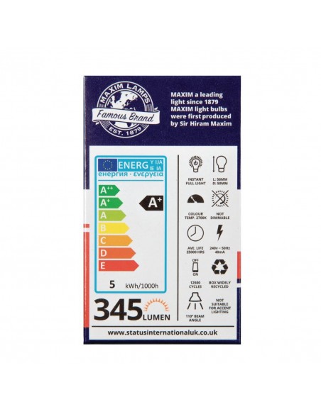 Status Maxim LED GU10 Pearl Warm White 5W (Pack of 10)