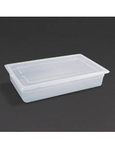 Vogue Polypropylene 1/1 Gastronorm Container with Lid 100mm