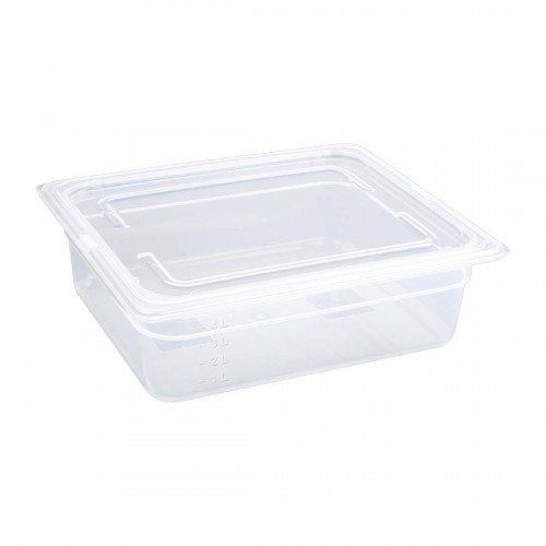Vogue Polypropylene 1/2 Gastronorm Container with Lid 100mm