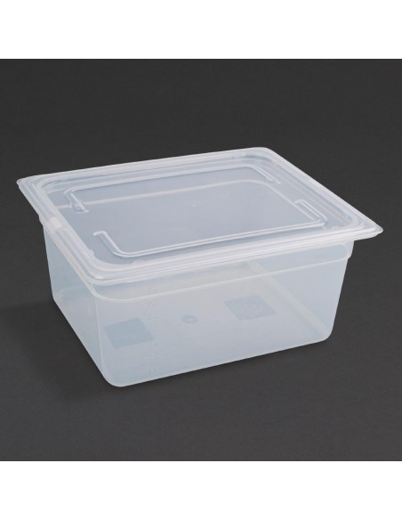 Vogue Polypropylene 1/2 Gastronorm Container with Lid 150mm