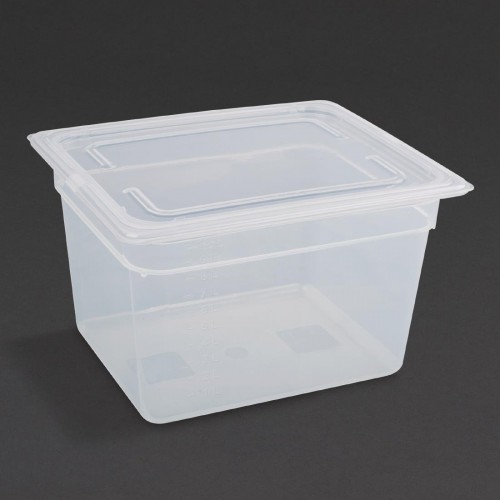 Vogue Polypropylene 1/2 Gastronorm Container with Lid 200mm