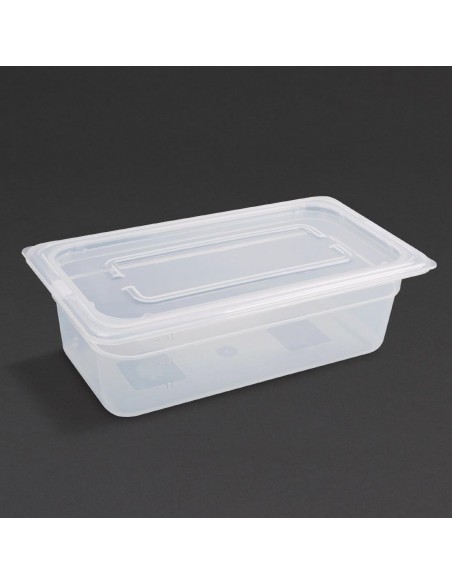 Vogue Polypropylene 1/3 Gastronorm Container with Lid 100mm