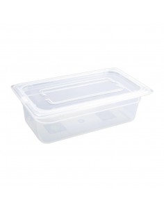 Vogue Polypropylene 1/3 Gastronorm Container with Lid 100mm 2