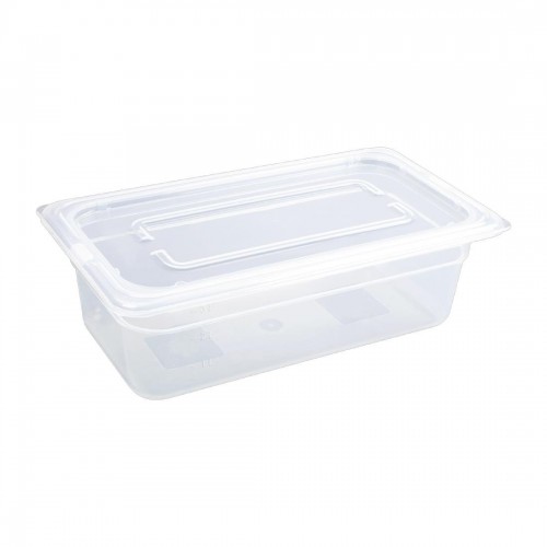Vogue Polypropylene 1/3 Gastronorm Container with Lid 100mm
