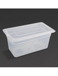 Vogue Polypropylene 1/3 Gastronorm Container with Lid 150mm