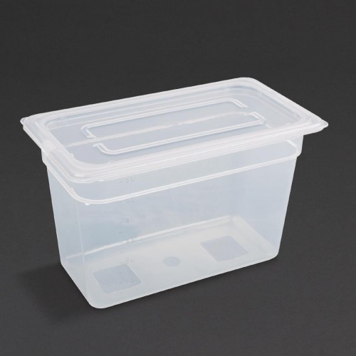 Vogue Polypropylene 1/3 Gastronorm Container with Lid 200mm