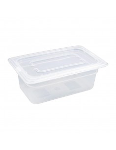 Vogue Polypropylene 1/4 Gastronorm Container with Lid 100mm 2
