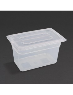 Vogue Polypropylene 1/4 Gastronorm Container with Lid 150mm