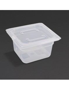 Vogue Polypropylene 1/6 Gastronorm Container with Lid 100mm