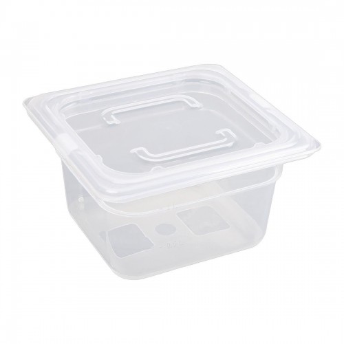Vogue Polypropylene 1/6 Gastronorm Container with Lid 100mm