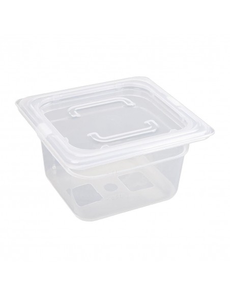 Vogue Polypropylene 1/6 Gastronorm Container with Lid 100mm