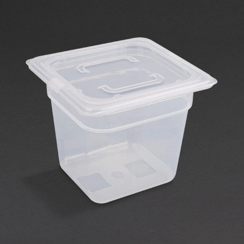 Vogue Polypropylene 1/6 Gastronorm Container with Lid 150mm