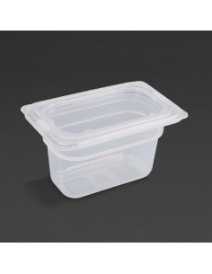 Vogue Polypropylene 1/9 Gastronorm Container with Lid 100mm