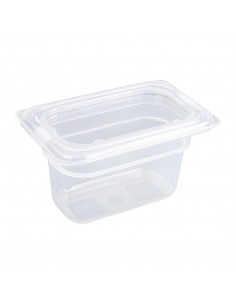 Vogue Polypropylene 1/9 Gastronorm Container with Lid 100mm 2