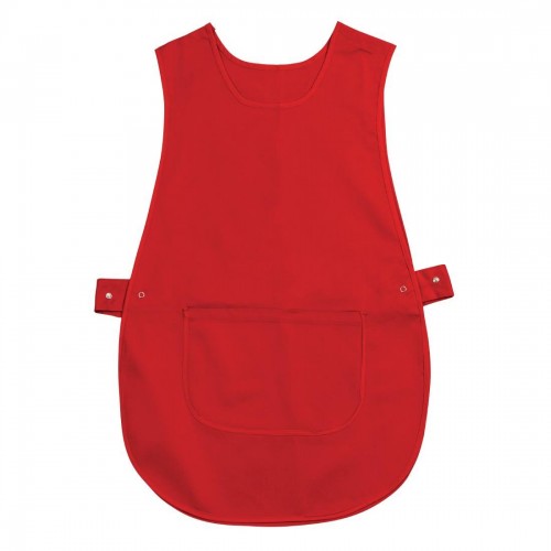 Whites Tabard With Pocket Red