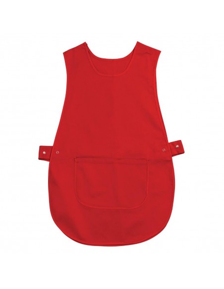 Whites Tabard With Pocket Red