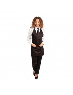 Whites V Neck Service Apron Black