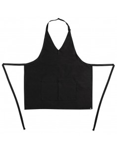 Whites V Neck Service Apron Black 2