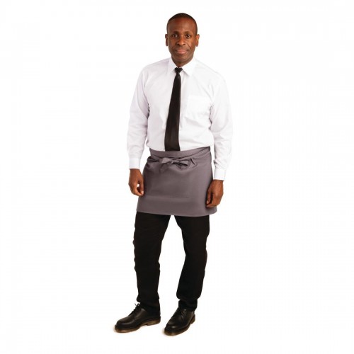 Whites Short Bistro Apron Charcoal