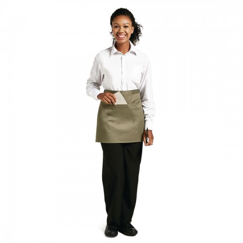 Whites Short Bistro Apron Olive