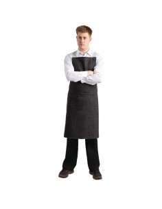 Southside X-Cross Back Bib Apron Denim Black