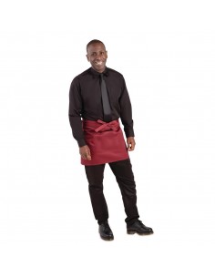 Whites Short Bistro Apron Burgundy