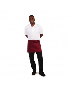 Whites Short Bistro Apron Burgundy 2