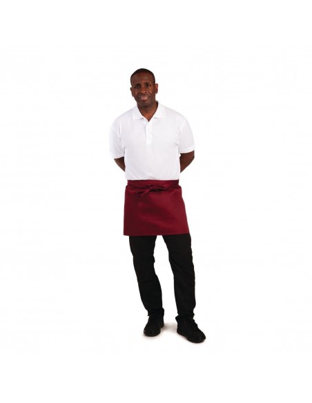 Whites Short Bistro Apron Burgundy