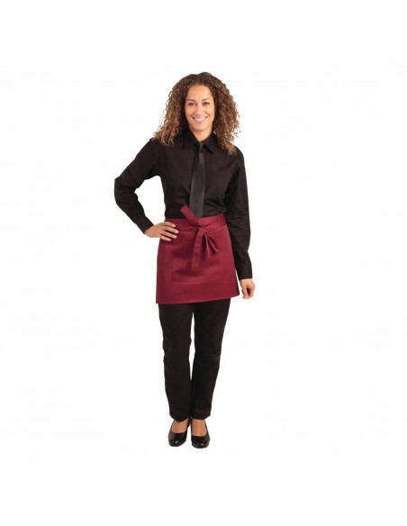 Whites Short Bistro Apron Burgundy