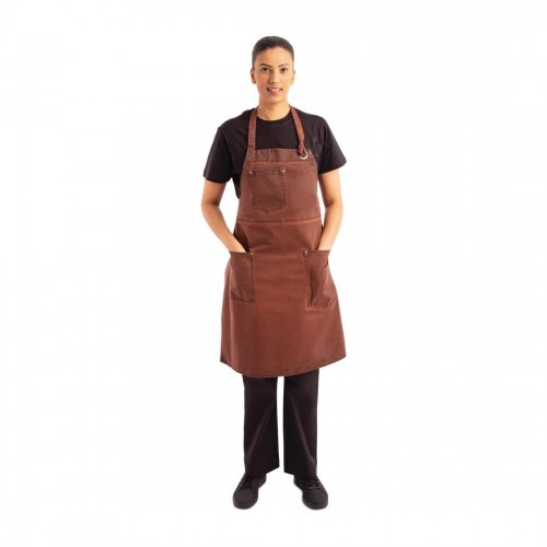 Chef Works Urban Dorset Antique Bib Apron Rust