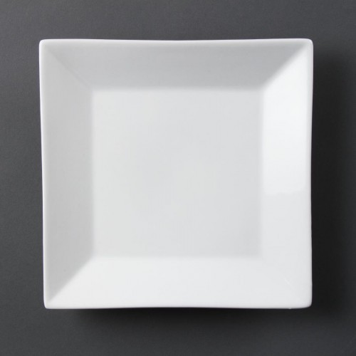 Olympia Whiteware Square Plates Wide Rim 250mm