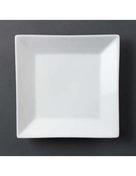 Olympia Whiteware Square Plates Wide Rim 250mm