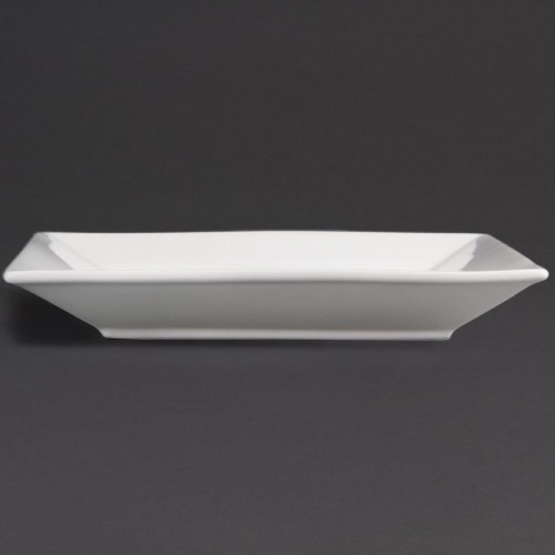 Olympia Whiteware Square Plates Wide Rim 250mm