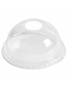 Plastico Domed Lids With Hole 95mm