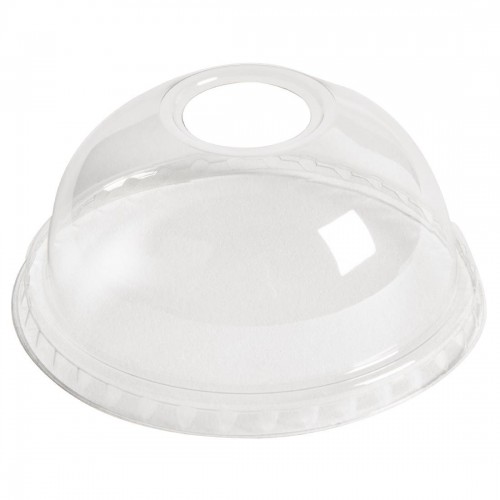 Plastico Domed Lids With Hole 77mm