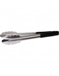 Vogue Colour Coded Black Serving Tongs 11in