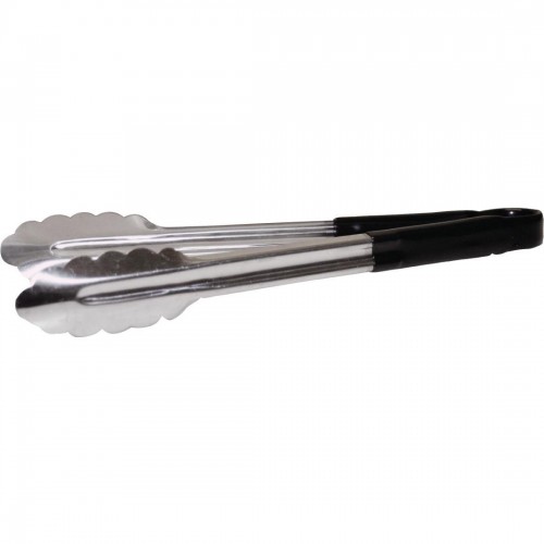 Vogue Colour Coded Black Serving Tongs 11in