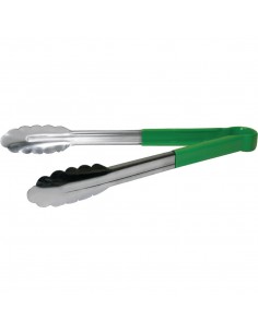 Vogue Colour Coded Green Serving Tongs 11in
