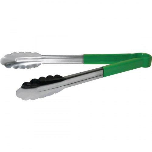 Vogue Colour Coded Green Serving Tongs 11in