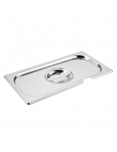 Vogue Stainless Steel 1/3 Gastronorm Notched Lid